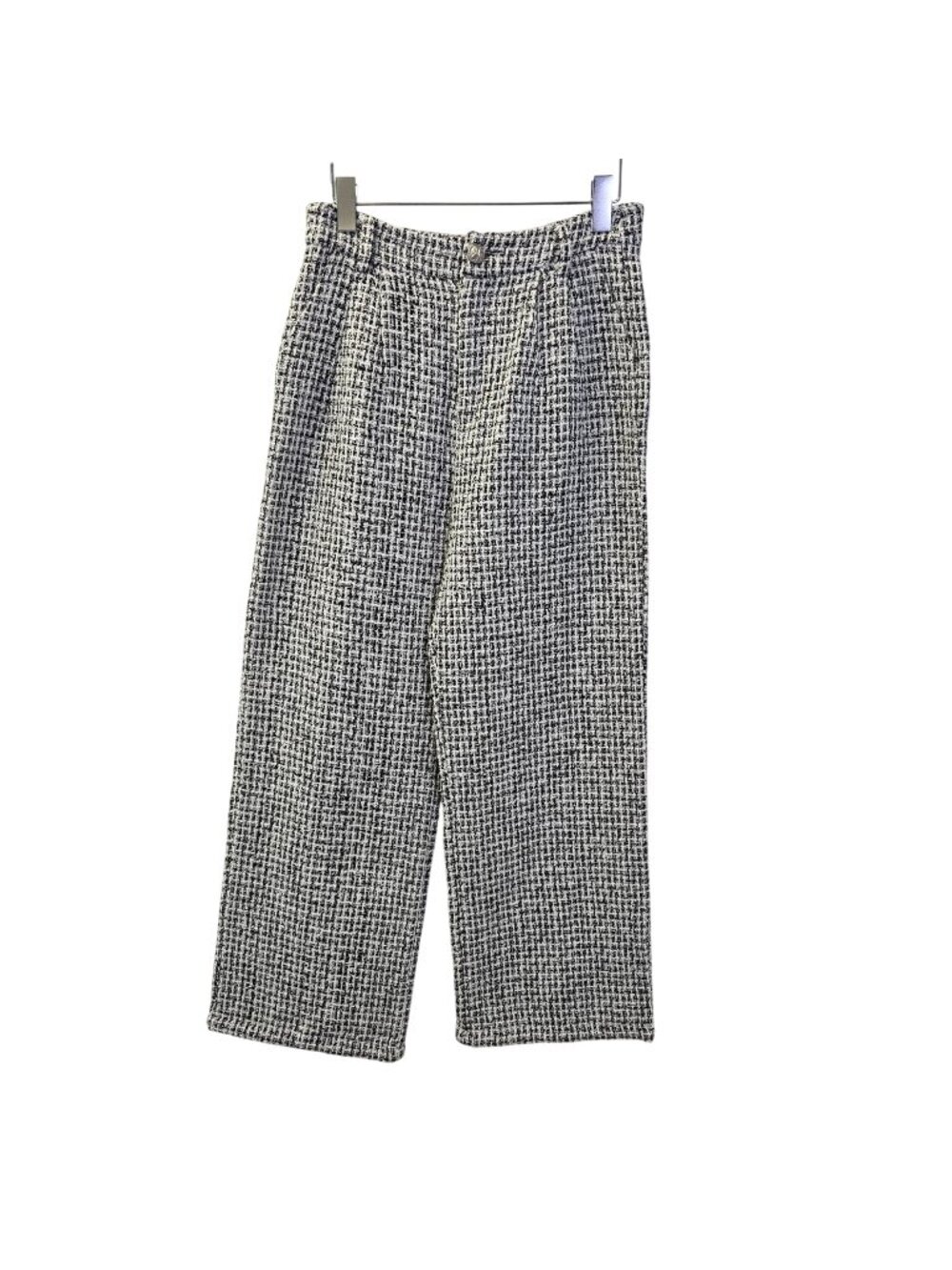 Commense Tweed High Rise Wide Leg Trouser Pants Size Medium